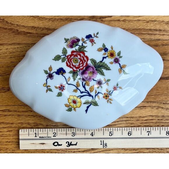 Limoges White Porcelain Jewelry Trinket Box Hand Painted Floral Collectible - Picture 8 of 11